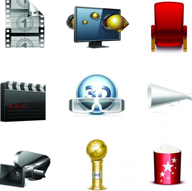 free vector Film and television icons vector